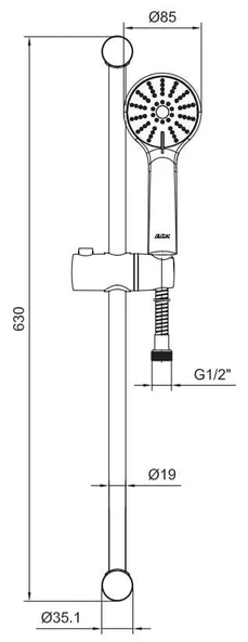 ECA Spylos Banyo Hareketli Sürgülü Duş Seti Üst Takımı Krom, 102146071 - 2