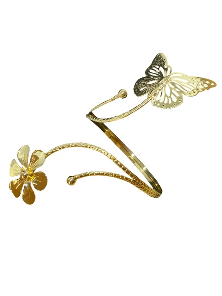 Altın Kaplama Kelebek ve Çiçek Figürlü Pazu Bileklik – Kadın Bijuteri – Zarif ve Gösterişli Takı ürün görseli 1