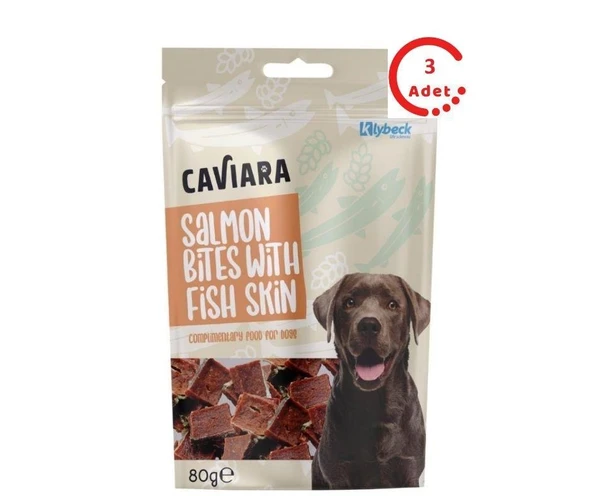 Caviara Balık Derisi ve Somonlu Köpek Ödülü 80 Gr x 3 Adet ürün görseli 1