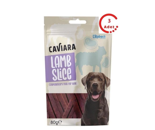 Caviara Kurutulmuş Kuzu Dilimleri Köpek Ödülü 80 Gr x 3 Adet ürün görseli 1