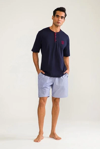 D's Damat 03000 5'li Robdöşambr Erkek Damat Pijama Seti - Resim 3