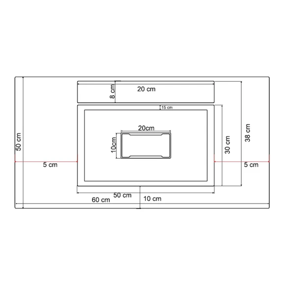 Real Stone Flatstone 60x50 Antrasit Etajerli Granit Banyo Lavabosu - 2