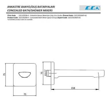 ECA Luna Çıkış Ucu Krom, 102159206-K - Resim 2