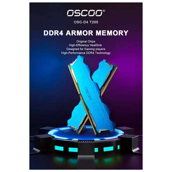 Oscoo Blue Armor T200 16GB 3200MHZ CL22 Ddr4 1.2V Ram - Resim 3