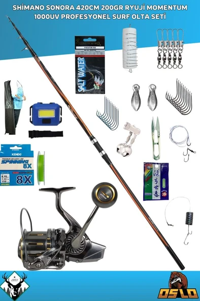 Shimano Sonora AX 420cm 200gr Ryuji Momentum 10000 Profesyonel Surf Olta Seti - 1