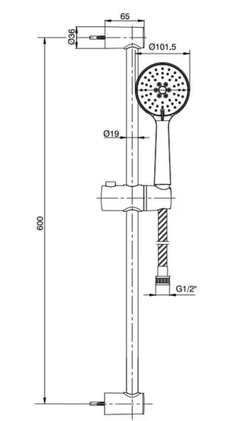 ECA Niobe Sürgülü Duş Takımı, 3 Fonksiyonlu, Krom, 102146070 - 2