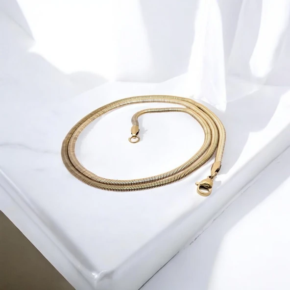 İtalyan Çelik Kolye 1,5Mm X 3Mm 3183CEK051 - Resim 2