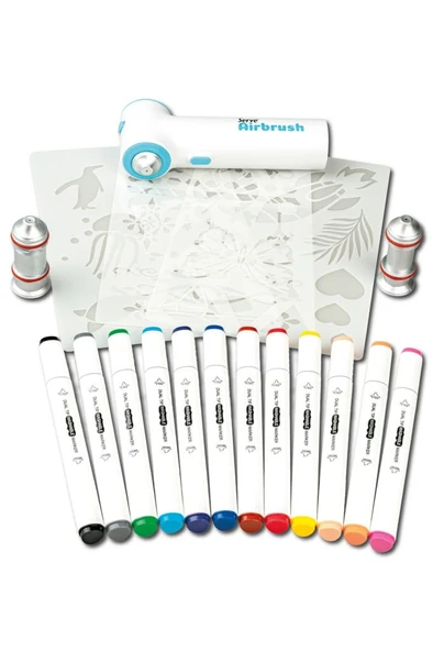 Serve Marker Airbrush Kit - 12 Adet Keçeli Kalem - Resim 4