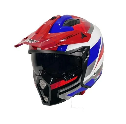 Sway X1-X Seul Track Modüler Full Face Çene Sökülebilen Motosiklet Kaskı 2XL Beden Beyaz Kırmızı - Resim 3