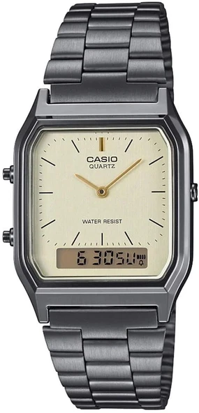 CASIO AQ-230GG-9ADF FÜME İYON KAPLAMA ANALOG DİJİTAL DİKDÖRTGEN UNISEX KOL SAATİ