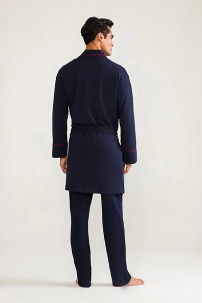 D's Damat 03000 5'li Robdöşambr Erkek Damat Pijama Seti - Resim 2