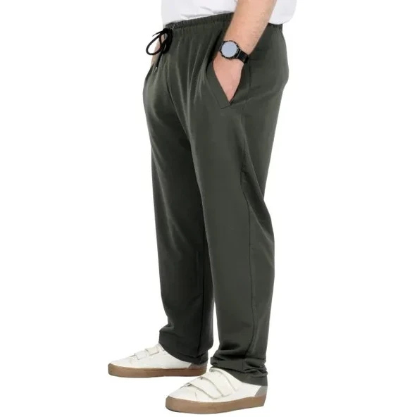 Büyük Beden Erkek Eşofman Altı Classic 2 Ip 11100 Haki - Resim 4