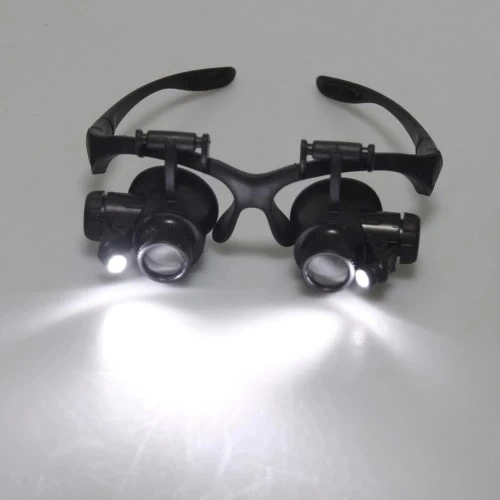 Gözlük Modeli 10x 15x 20x 25x Lens,2led Işıklı,büyüteç - 2