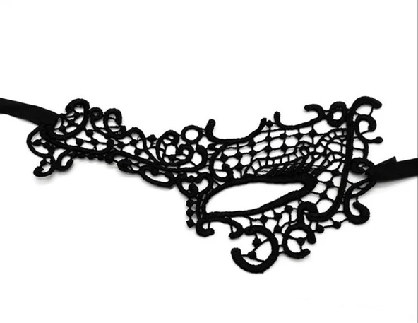 Dantel Tül Malzemeden İmal Sarı Renk Balo Parti Maskesi Venedik - Resim 3