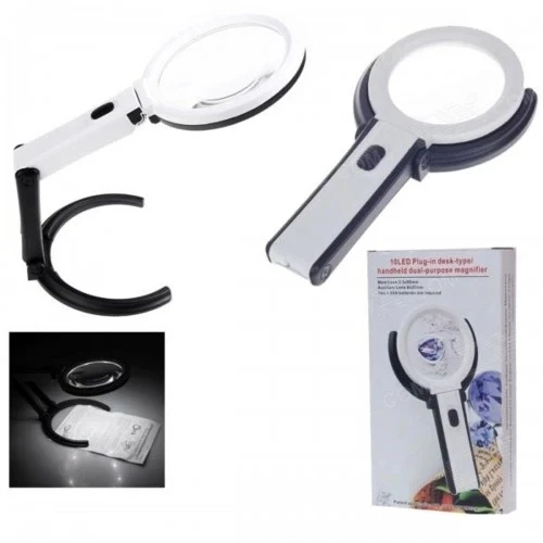 2x5x120mm   10 Ledli  Masaüstü Büyüteç - 5