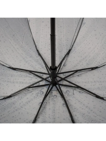 Yağmur Damlası Desenli Gri Şemsiye - 5