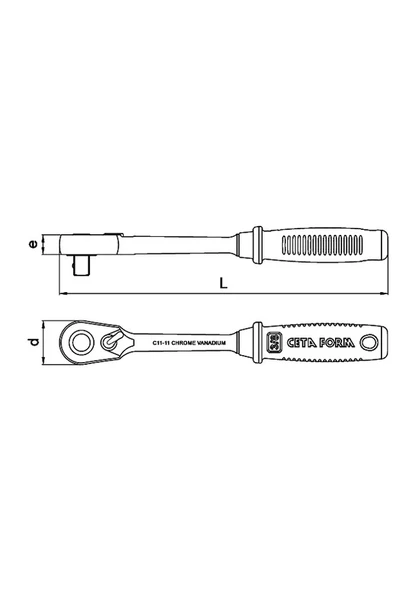 Ceta Form C11-11 3-8” Düğmeli Cırcır Kolu Kompakt Kafa - Resim 2