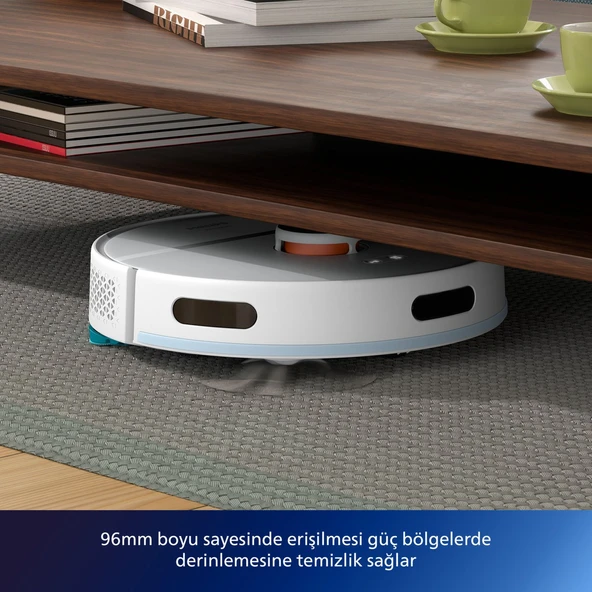 Philips XU2100/20 2000 Serisi Islak Kuru Moplu İstasyonlu Robot Süpürge, HomeRun Uygulaması, LDS Radar Navigasyon, Beyaz, - Resim 7