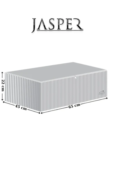 Jasper Antrasit Çizgili Büyük Boy Baza Altı Ve Çekyat Hurç - 65x45x22 Cm - Organizer. ürün görseli