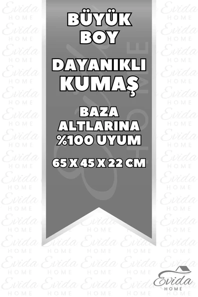 Jasper Antrasit Çizgili Büyük Boy Baza Altı Ve Çekyat Hurç - 65x45x22 Cm - Organizer. - Resim 5