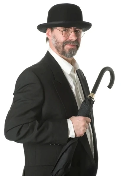 Siyah Renk Yetişkin Boy Retro Bowler Derby Şapkası 58 Cm - Resim 3