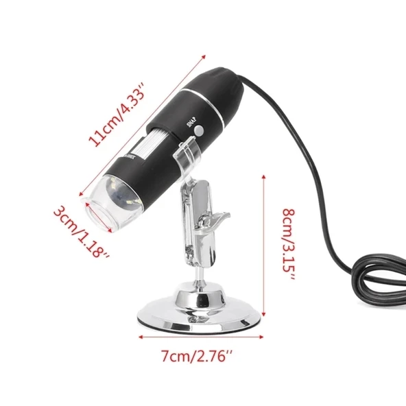 1600x Usb Dijital Mikroskop Kamera Endoskop 8led Büyüteç Metal Standı - 4