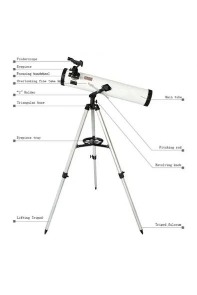 76x700 Profesyonel Aynalı  Uzay Teleskopubeyaz - Resim 5