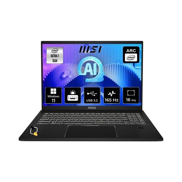 Msı Summıt E16 Aı Evo A1MTG-029TR Intel Core Ultra 7 155H 16GB 1tb SSD Windows 11 Home 16" Qhd+ 165Hz Taşınabilir Bilgisayar+Snertech Çanta - 2
