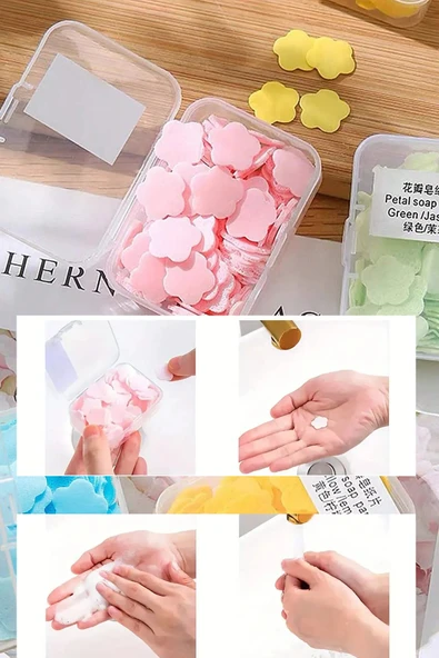 Tilbe Home 10 Kutu Parfümlü Eriyen Mini Kağıt Sabun Öğrenci Çocuk Okul Dezenfektan Mis Kokulu El Sabunu - 3