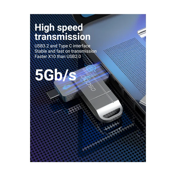 Oscoo SU001 1TB 5GBPS (550/520MB/s) Usb3.2 Gen1 Type-A & Type-C Taşınabilir SSD - 5