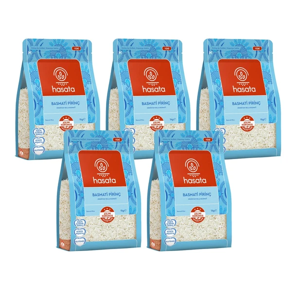 Hasata Basmati Pirinç 1 kg x 5 Adet ürün görseli