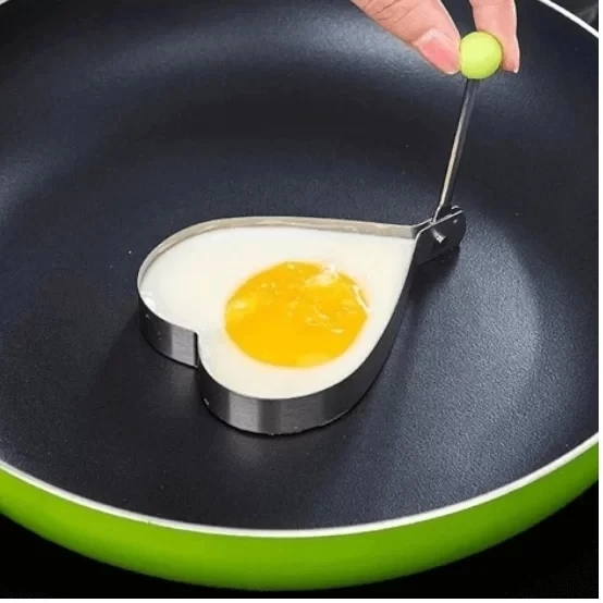 Metalik Kalp Şeklinde Metal Omlet Yumurta Ve Krep Kalıpları - 1