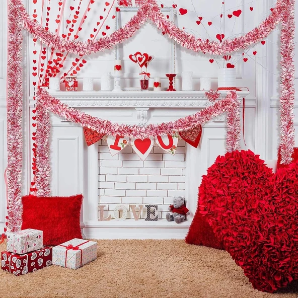 Parti İçin Sim Süs 2 Metre Uzunluk 8 Cm Genişlik Pembe Renk İthal - 3