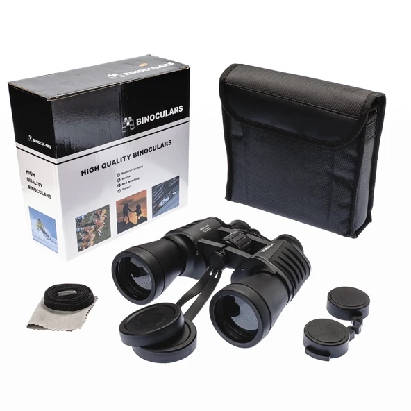 7x50 – Geniş Ön Mercekli Profesyonel El Dürbünü – 1000m/56m – Siyah V1 ürün görseli