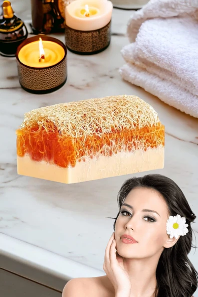 3'lü Doğal Set Kabak Lifli Keçi Sütlü Ballı Sabun Peeling Sivilce Leke Ruşur Taşı Yüz Masaj Aleti - 2