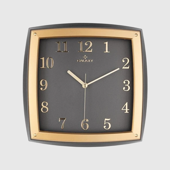 Dekoratif Duvar Saati Gold / Siyah Kabartma Rakamlı 30 CM ürün görseli