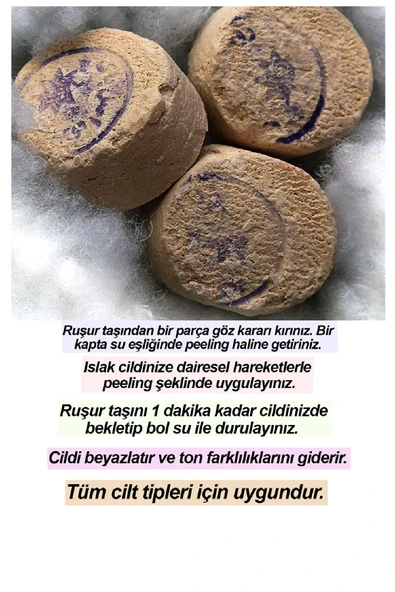 3lü Set Doğal Kabak Lifli Keçi Sütlü Aloe Vera Sabun Doğal Peeling Ruşur Taşı Yüz Masaj Aleti - 4