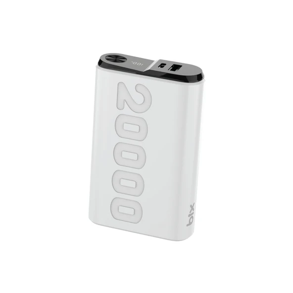 Bix TPB24 20000mAh PD 20W USB-C ve USB-A QC 3.0 Çift Portlu 22.5W Süper Hızlı Şarj Destekli ve Dijital Ekranlı Mini Powerbank Beyaz - 5