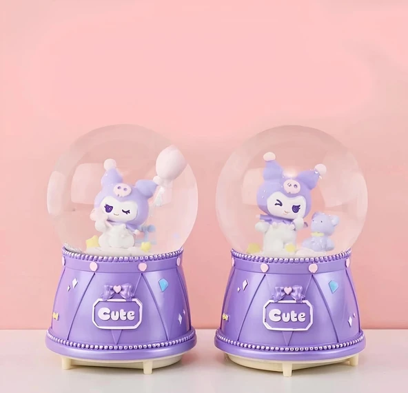 Kuromi Işıklı Müzikli Kar Küresi Orta Boy Alk3118 - 1