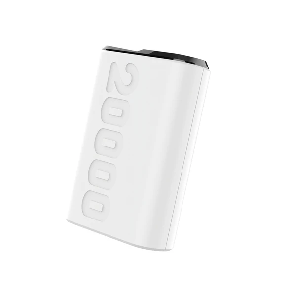 Bix TPB24 20000mAh PD 20W USB-C ve USB-A QC 3.0 Çift Portlu 22.5W Süper Hızlı Şarj Destekli ve Dijital Ekranlı Mini Powerbank Beyaz - 4