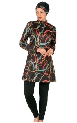 3412  Bayan Desenli Tesettür Mayo ürün görseli