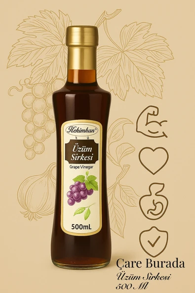 Hekimhan Üzüm Sirkesi 500 ml (KATKISIZ) ürün görseli 1