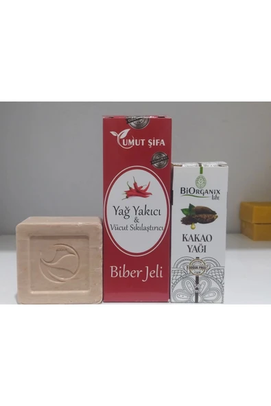 Yağ Yakıcı Jel + Kakao Yağı + Karamel Sabunu ürün görseli