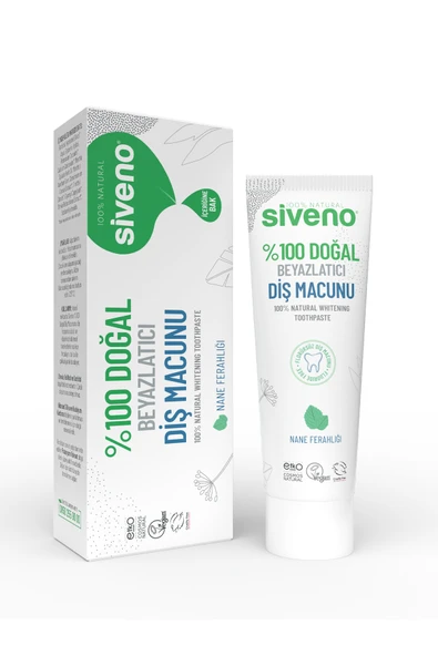 Siveno Doğal Diş Macunu Beyazlatıcı Nane Ferahlığı Florürsüz 65 gr - Resim 2