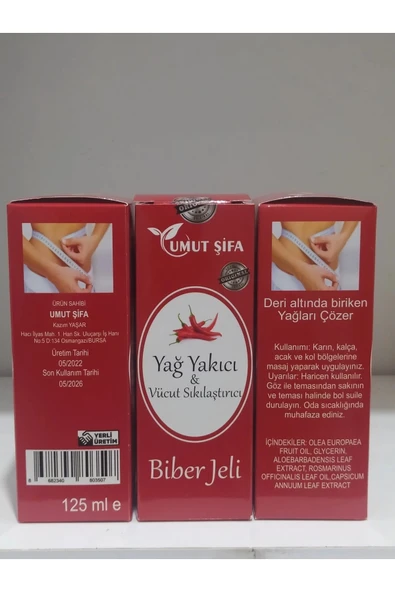 Yağ Yakıcı & Vücut Sıkılaştırıcı Biber Jeli 3 X125 Ml ürün görseli