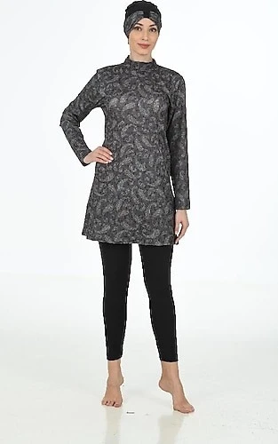 3321 Bayan  Desenli Tesettür Mayo ürün görseli 1