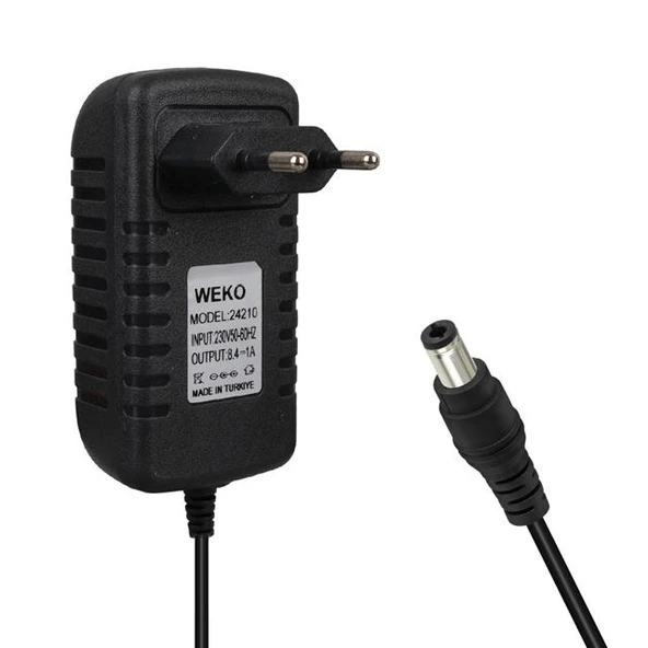 Weko 7.2 Volt - 1 Amper Krokodil Uçlu Priz Tipi Yerli Üretim Akü Şarj Adaptörü