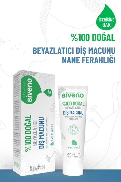 Siveno Doğal Diş Macunu Beyazlatıcı Nane Ferahlığı Florürsüz 65 gr - Resim 4