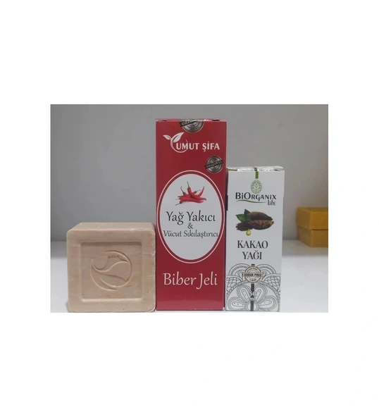 Yağ Yakıcı Jel + Kakao Yağı + Karamel Sabunu ürün görseli