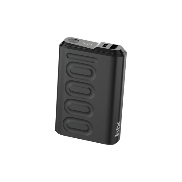 Bix TPB15 10000mAh PD 20W USB-C ve USB-A QC 3.0 Çift Portlu 22.5W Süper Hızlı Şarj Destekli ve Dijital Ekranlı Mini Powerbank Siyah ürün görseli 1